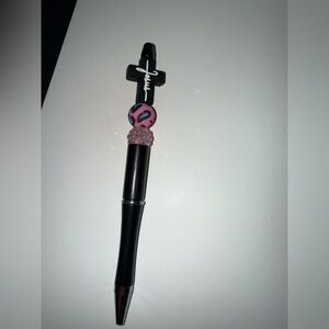 Black and Pink Jesus cross Beaded Pen